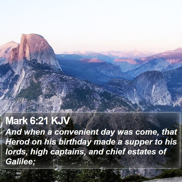 Mark 6:21 KJV Bible Study