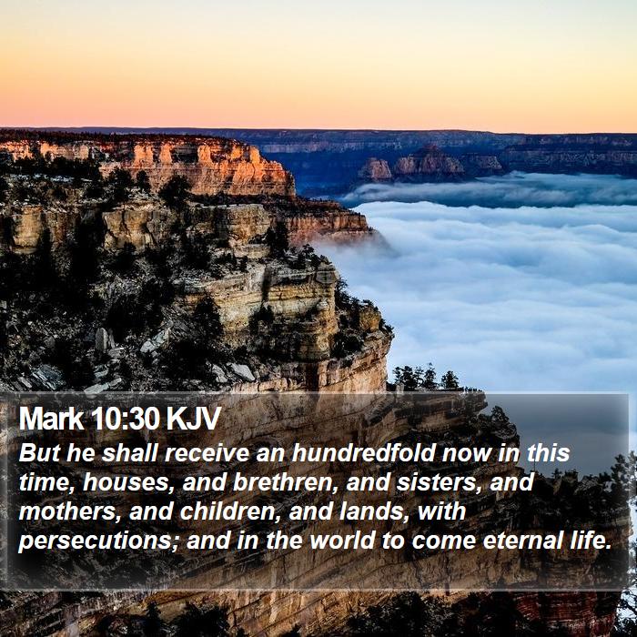 Mark 10:30 KJV Bible Study