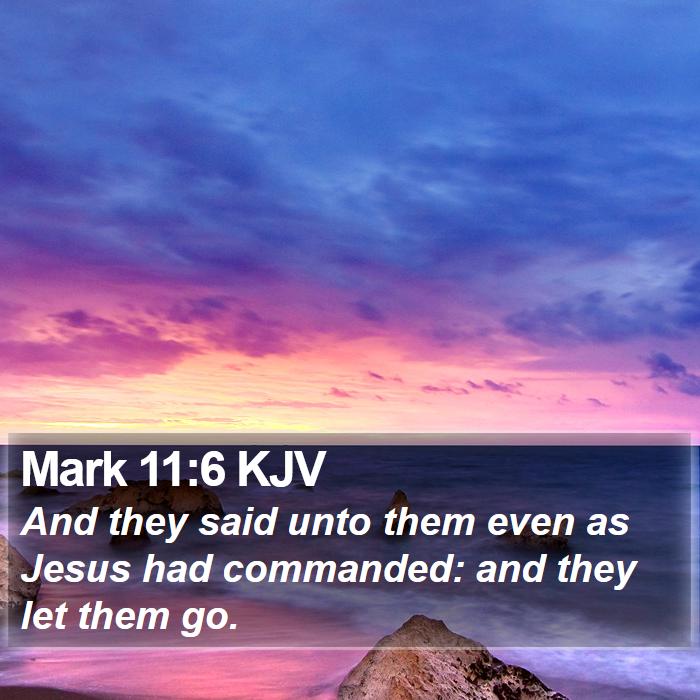 Mark 11:6 KJV Bible Study