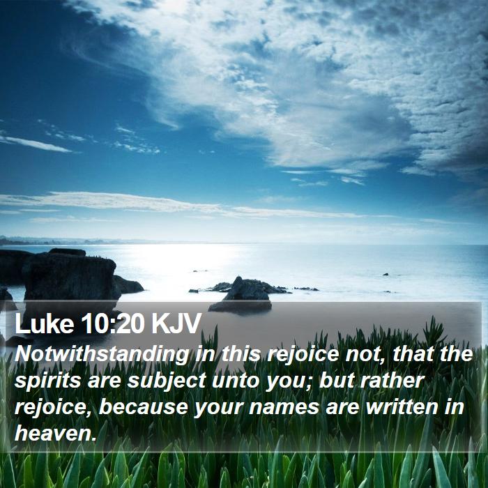 Luke 10:20 KJV Bible Study