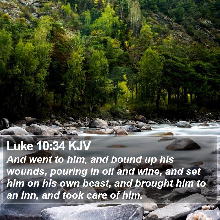 Luke 10:34 KJV Bible Study