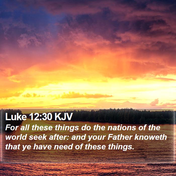 Luke 12:30 KJV Bible Study