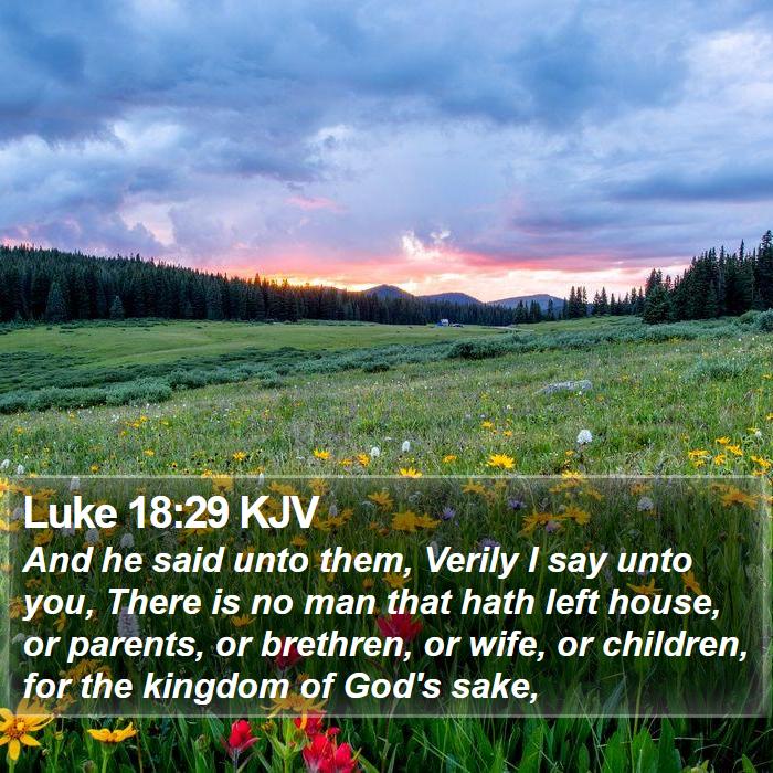 Luke 18:29 KJV Bible Study