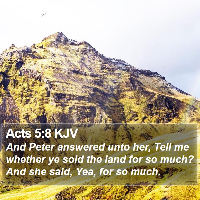 Acts 5:8 KJV Bible Study