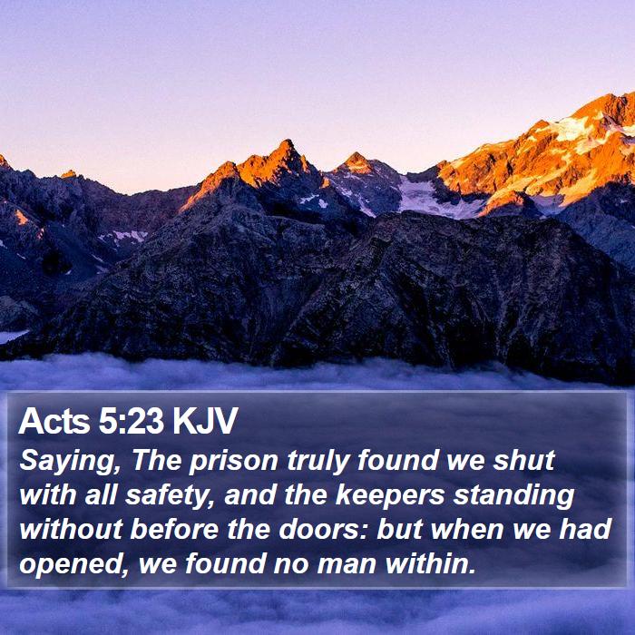 Acts 5:23 KJV Bible Study