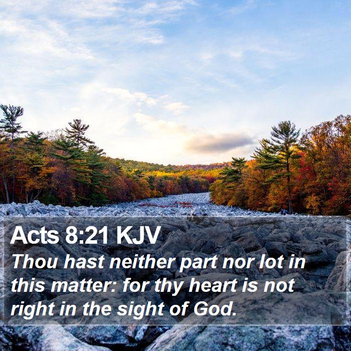 Acts 8:21 KJV Bible Study