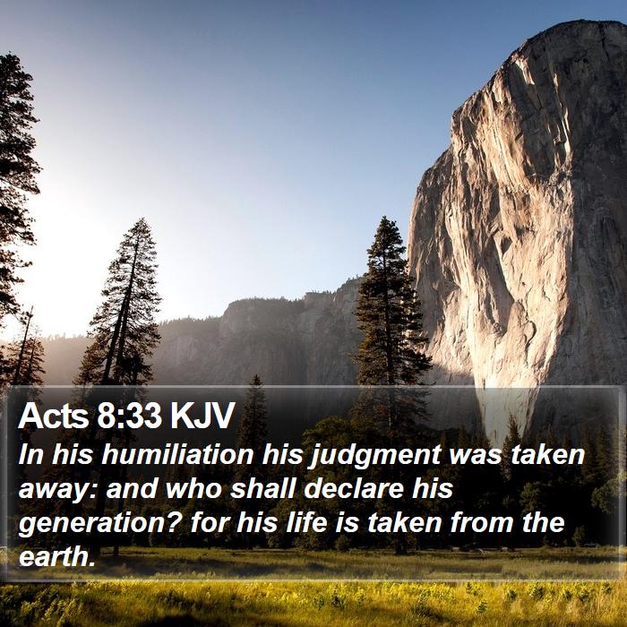 Acts 8:33 KJV Bible Study