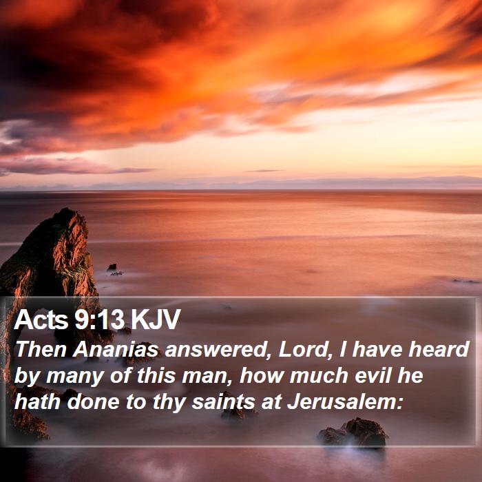 Acts 9:13 KJV Bible Study