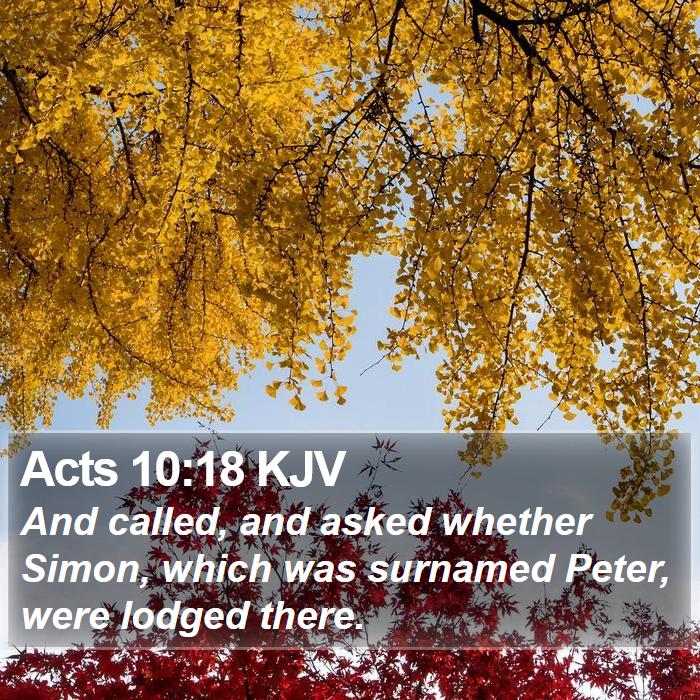 Acts 10:18 KJV Bible Study