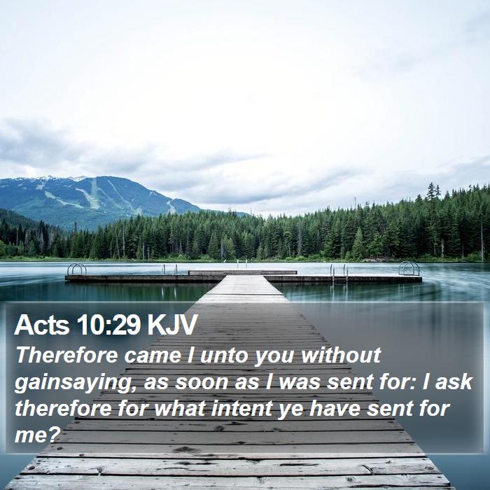 Acts 10:29 KJV Bible Study