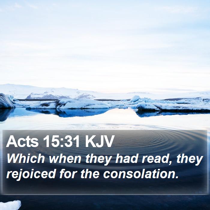 Acts 15:31 KJV Bible Study