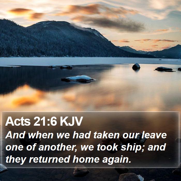 Acts 21:6 KJV Bible Study