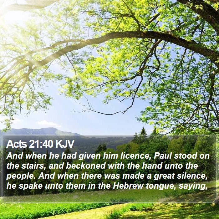 Acts 21:40 KJV Bible Study