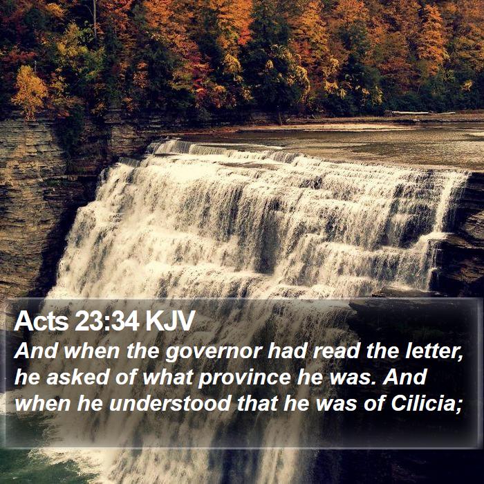 Acts 23:34 KJV Bible Study