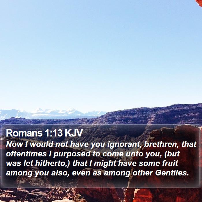 Romans 1:13 KJV Bible Study