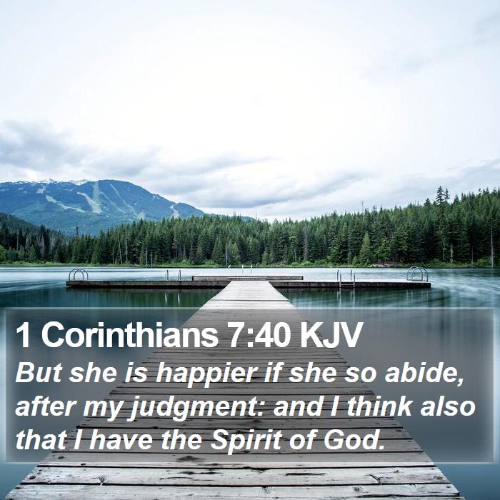 1 Corinthians 7:40 KJV Bible Study
