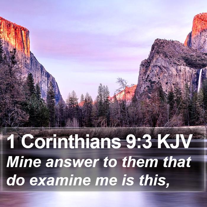 1 Corinthians 9:3 KJV Bible Study