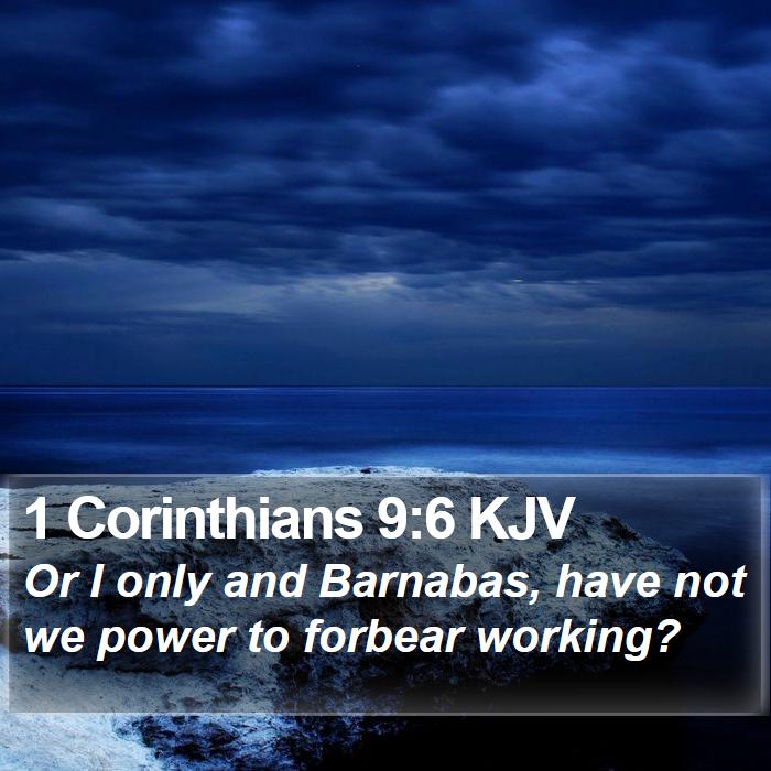 1 Corinthians 9:6 KJV Bible Study