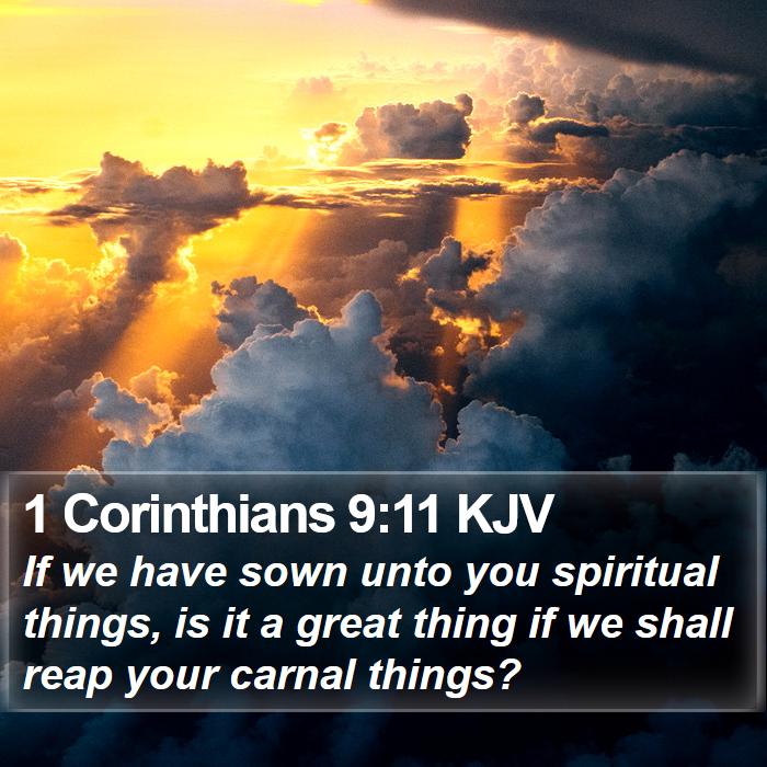 1 Corinthians 9:11 KJV Bible Study