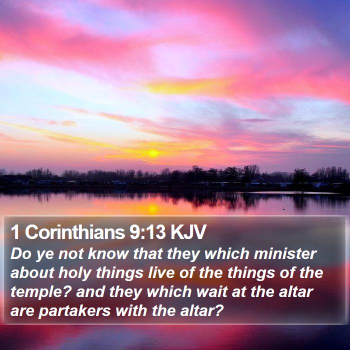 1 Corinthians 9:13 KJV Bible Study