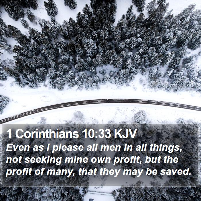 1 Corinthians 10:33 KJV Bible Study