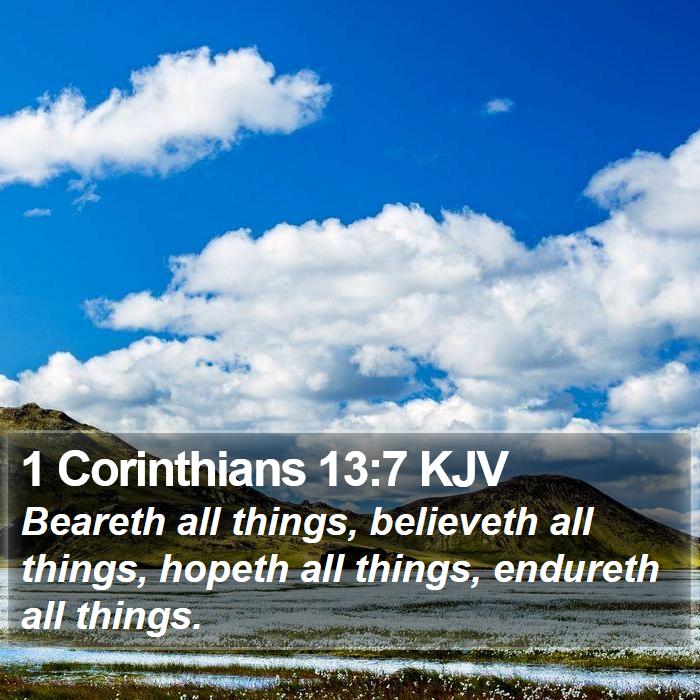 1 Corinthians 13:7 KJV Bible Study