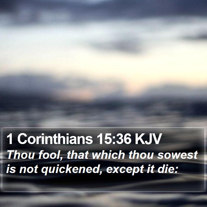 1 Corinthians 15:36 KJV Bible Study