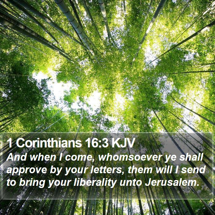 1 Corinthians 16:3 KJV Bible Study