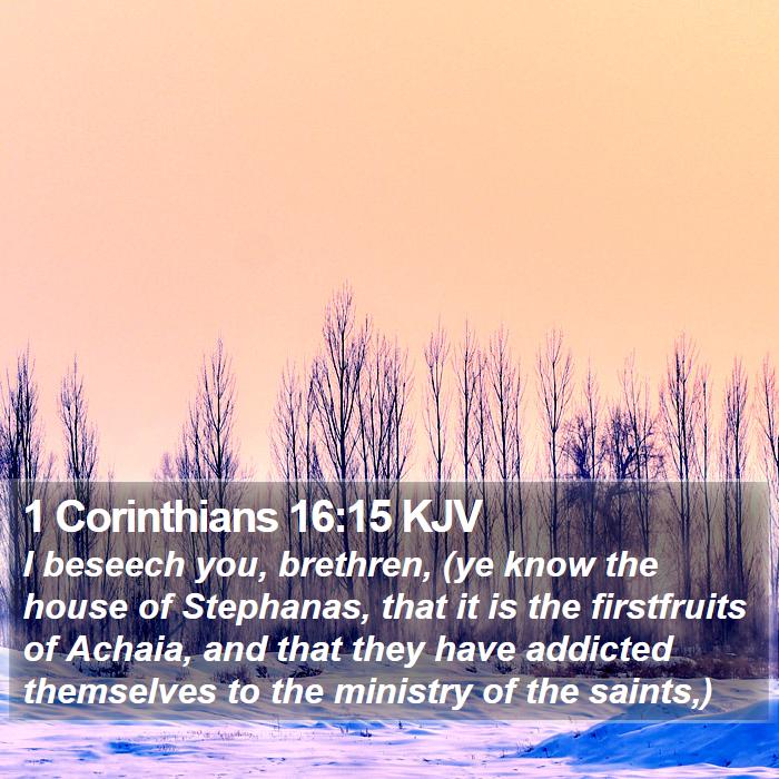 1 Corinthians 16:15 KJV Bible Study