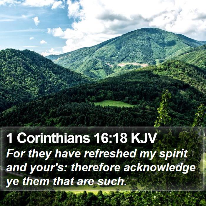 1 Corinthians 16:18 KJV Bible Study