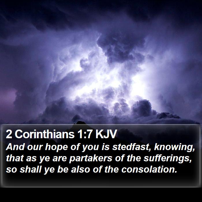 2 Corinthians 1:7 KJV Bible Study