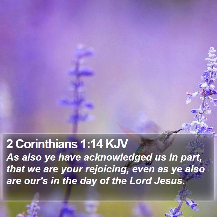 2 Corinthians 1:14 KJV Bible Study