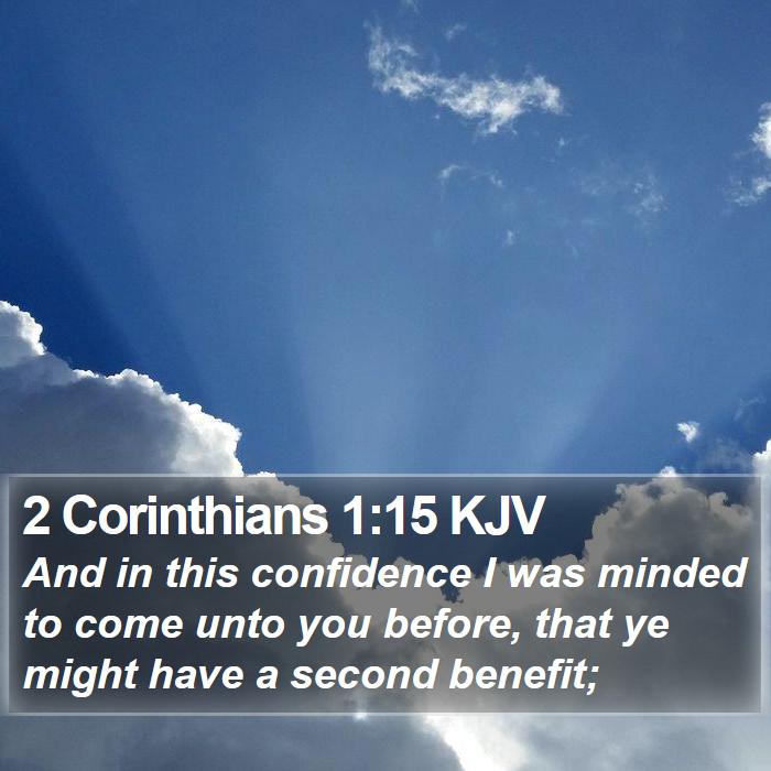 2 Corinthians 1:15 KJV Bible Study