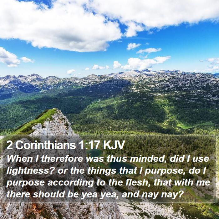 2 Corinthians 1:17 KJV Bible Study