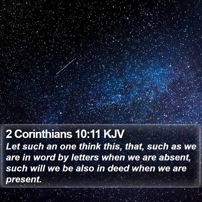 2 Corinthians 10:11 KJV Bible Study