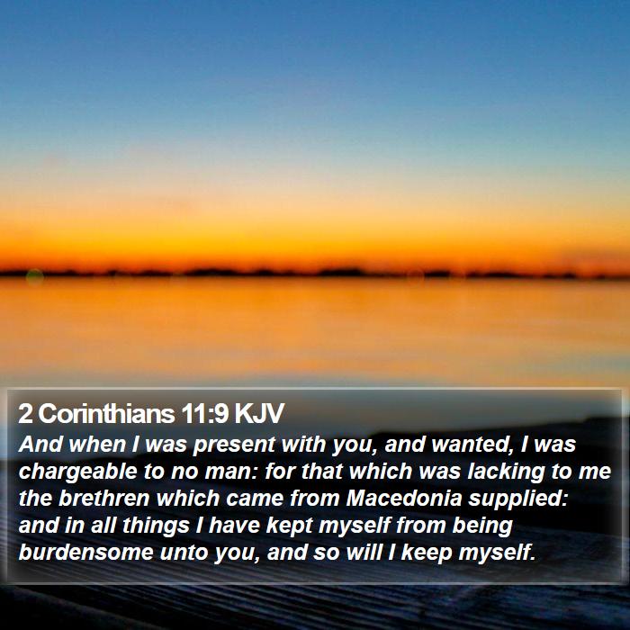 2 Corinthians 11:9 KJV Bible Study