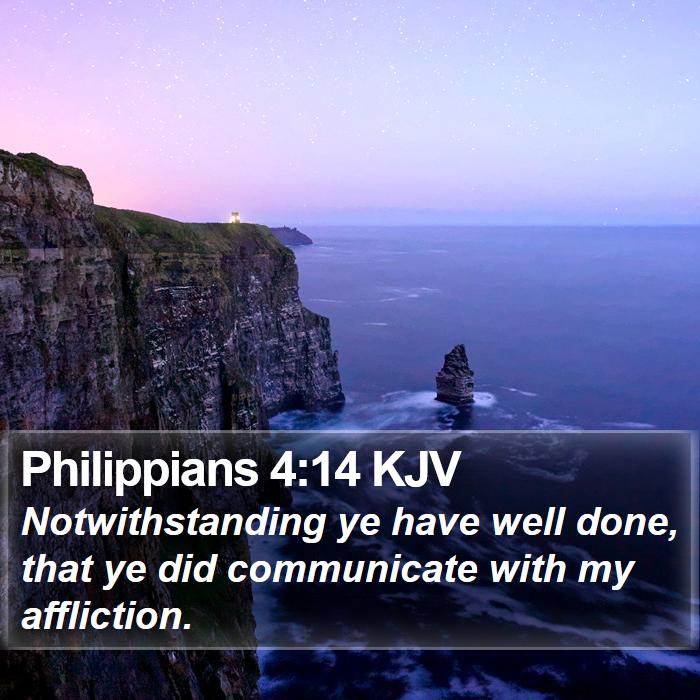 Philippians 4:14 KJV Bible Study