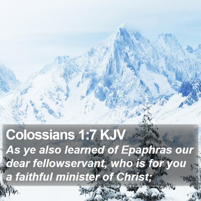 Colossians 1:7 KJV Bible Study