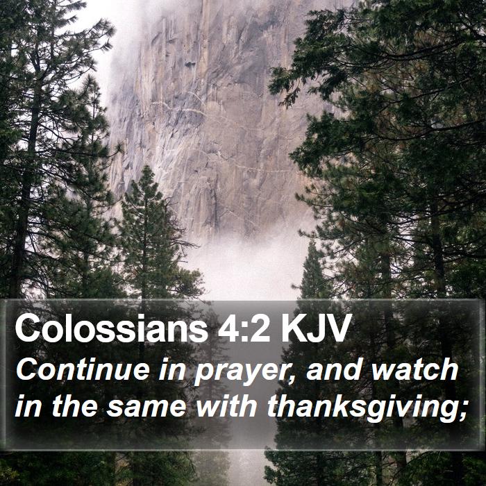 Colossians 4:2 KJV Bible Study