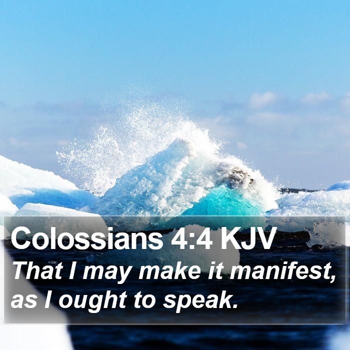 Colossians 4:4 KJV Bible Study