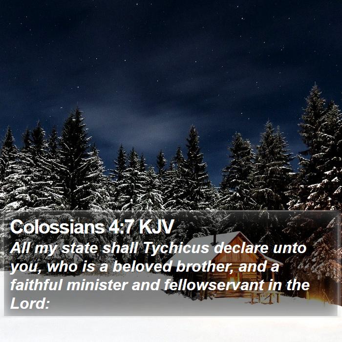 Colossians 4:7 KJV Bible Study