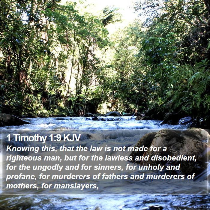 1 Timothy 1:9 KJV Bible Study