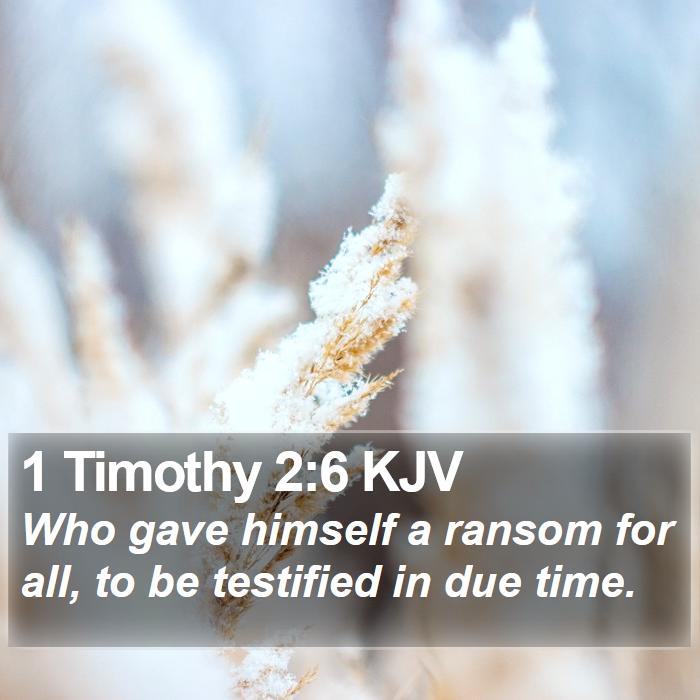 1 Timothy 2:6 KJV Bible Study