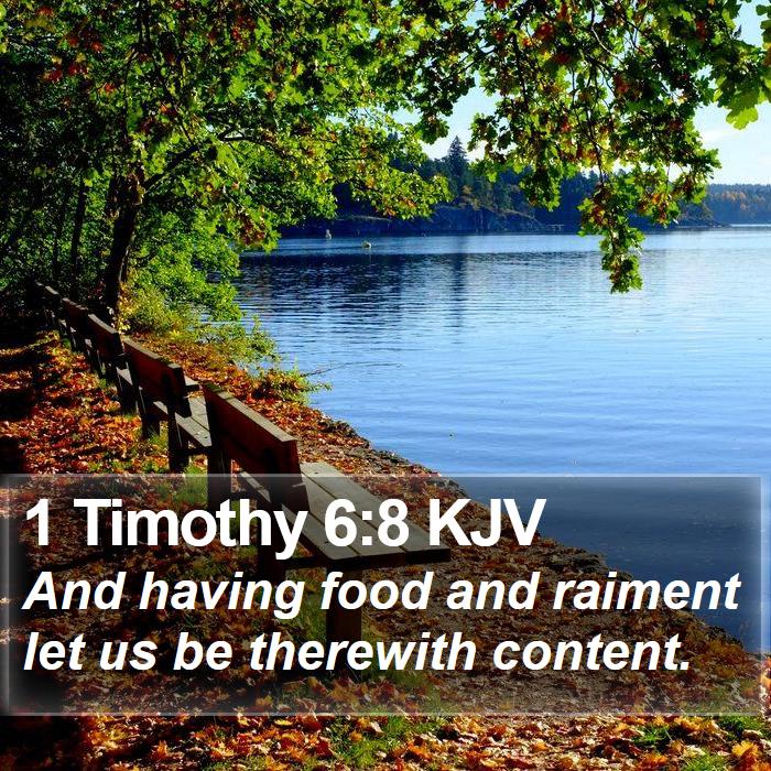 1 Timothy 6:8 KJV Bible Study