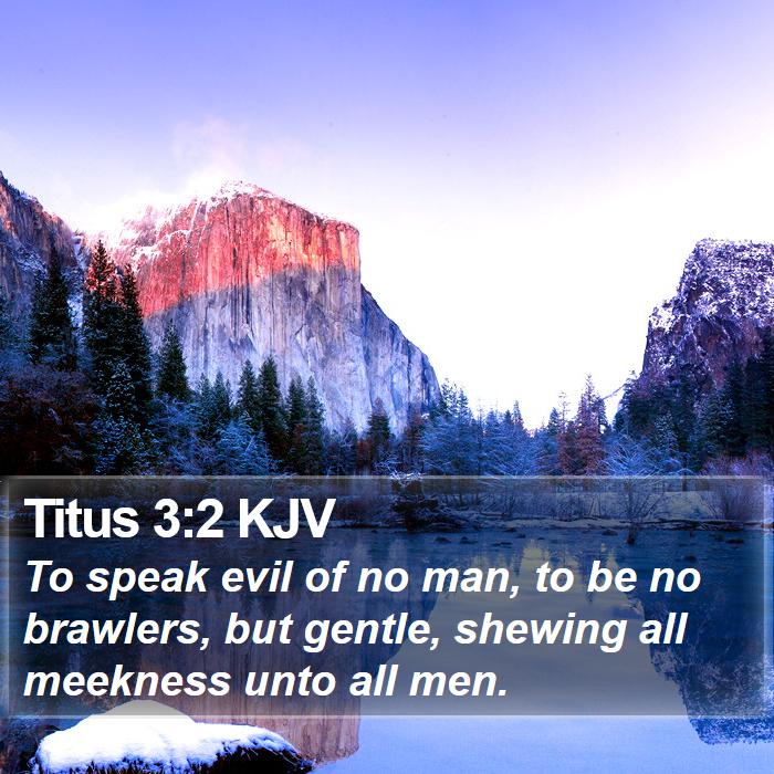 Titus 3:2 KJV Bible Study