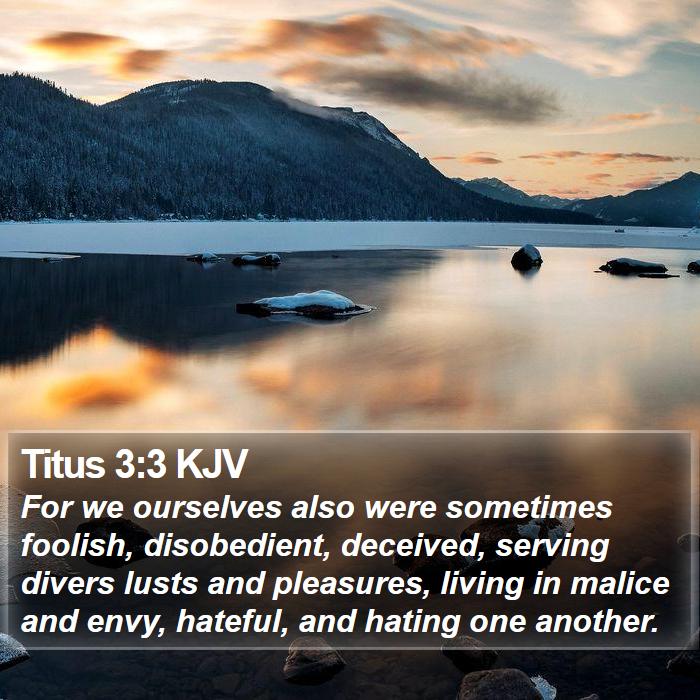 Titus 3:3 KJV Bible Study