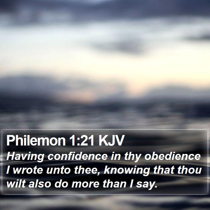 Philemon 1:21 KJV Bible Study