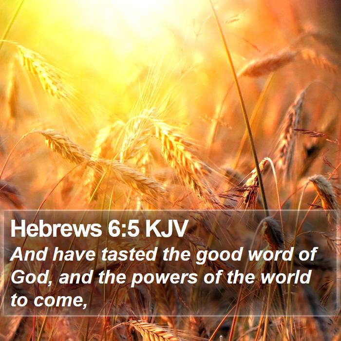 Hebrews 6:5 KJV Bible Study
